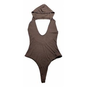 Mistress Rocks Deep V Hooded Bodysuit
